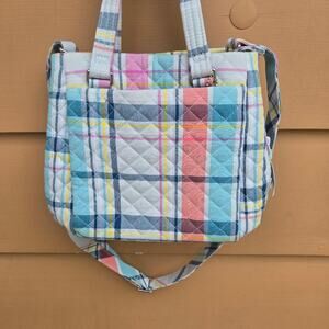 Vera Bradley mini multi compartment shoulder/crossbody bag pastel plaid